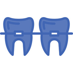 Braces Vector Line Filled Blue Icon