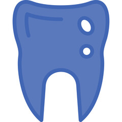 Caries Vector Line Filled Blue Icon
