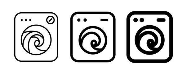 Washing machine icons set. Washer icon. Symbol of washing or linen.