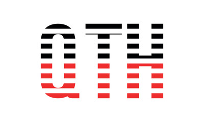 QTH three initial letter iconic line negative space minimal logo design vector template. monogram, abstract, wordmark, business, typography, minimalist, brand, company, flat, modern, unique, simple