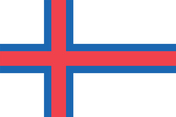 Obraz premium Flag of the Faroe Islands. Faroese white flag with a red and blue cross. State symbol of the autonomous region of the Faroe Islands.