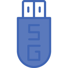 5G-18 Vector Line Filled Blue Icon