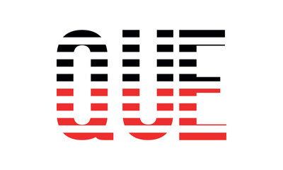 QUE three initial letter iconic line negative space minimal logo design vector template. monogram, abstract, wordmark, business, typography, minimalist, brand, company, flat, modern, unique, simple