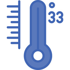 Temperature Vector Line Filled Blue Icon