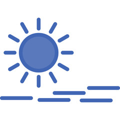 Foggy Day Vector Line Filled Blue Icon