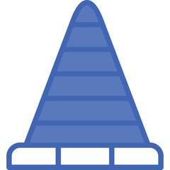 Traffic Cone Vector Line Filled Blue Icon