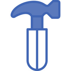 Hammer Vector Line Filled Blue Icon