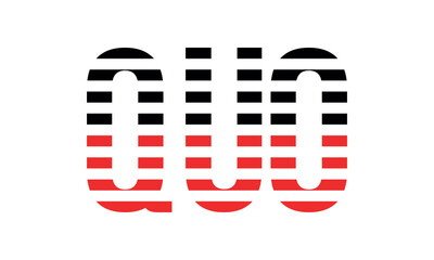 QUO three initial letter iconic line negative space minimal logo design vector template. monogram, abstract, wordmark, business, typography, minimalist, brand, company, flat, modern, unique, simple