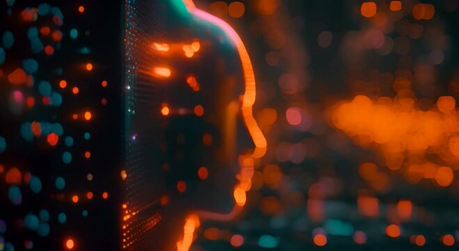 Colorful Illustrative 3D Animation of Neural Network. Concept: Deep Learning, Chatbot, Artificial Intelligence, Machine Learning and Large Language Model Visualization.