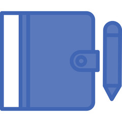 Address Book Vector Line Filled Blue Icon