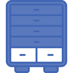 Chest Of Drawers Vector Line Filled Blue Icon