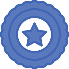 Badge Vector Line Filled Blue Icon