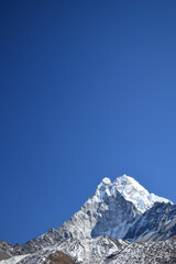 Snow covered mountain peaks of Himalaya