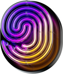 3d rendered bold number 9 made of colorful gradient glowing neon tubes