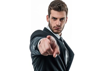 businessman pointing finger