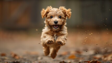 Dog jumping in the air, small fluffy dog, animals, pet, playing, puppy wanting food.