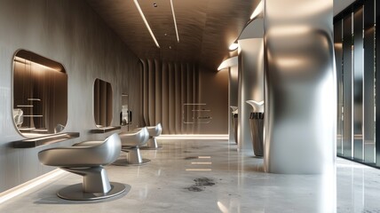 hi-tech style Contemporary hair salon Melty metallics style
