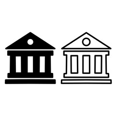 Bank vector icon, isolated on white eps vector illustration