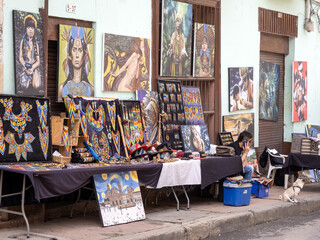 There are many street artists in Bogotá. Colombia