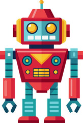 Fototapeta premium Minimalist futuristic Robot colorful, computer human body DNA strands, autonomous vehicle, green Check mark, Elephant, Crocodile, bacterias Silhouette Vector Graphics element illustration