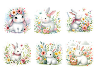 set of easter bunnies