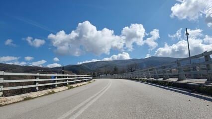 road street highway egnatia in ioannina perfecture greece lorry cars