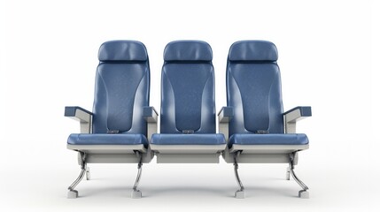 Isolated 3D rendering of airplane seats