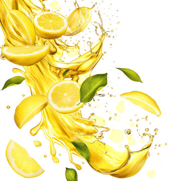 lemon slices in water splesh