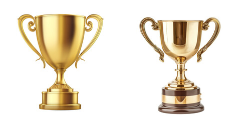 gold cup isolated on white