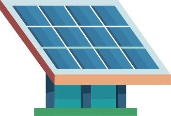 Solar Panel Sustainability Vector Illustration, Eco-Friendly Energy Concept, Renewable Power Technology, Green Environment Design, Isolated Transparent Background, Eco-conscious Vector Graphic