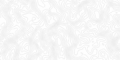 Vector illustration, Topo contour map on white background, Topographic contour lines vector map seamless pattern. Topographic map. Geographic mountain relief. Abstract lines background. Contour maps.  - obrazy, fototapety, plakaty