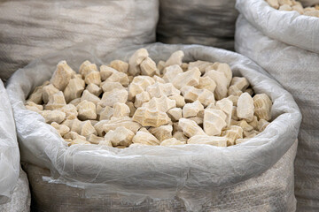 sack of handmade kurut dry cheese