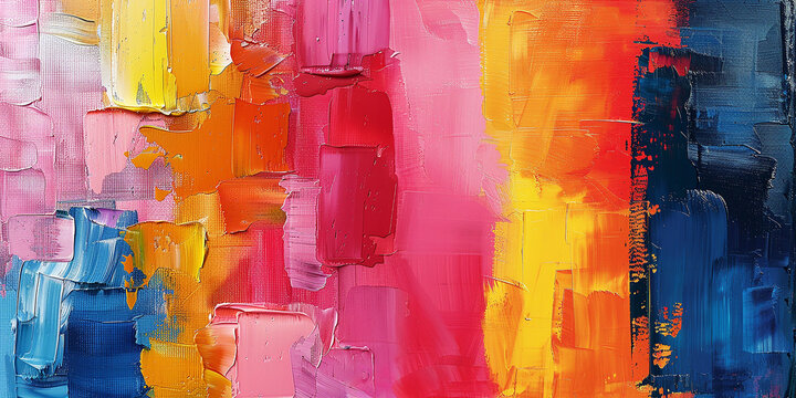 Abstract modern bright painting with color accents