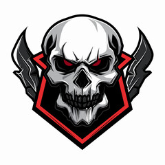 Fototapeta premium Skull esport vector logotype, logo skull, icon skull, sticker skull, symbol skull, emblem skull