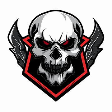 Skull esport vector logotype, logo skull, icon skull, sticker skull, symbol skull, emblem skull