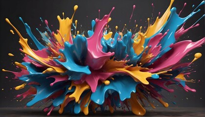 "Unleash your inner artist and explore the endless possibilities of our abstract colorful splash 3D background generator. With a variety of stylistic renderings and variations.