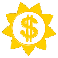 Flower dollar icon isolated on transparent background	