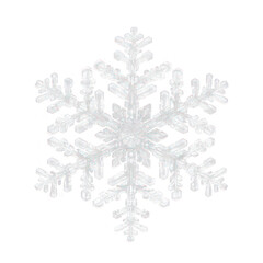 A single snowflake isolated on transparent png.