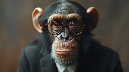 Anthropomorphic Chimp Business Concept Generative AI