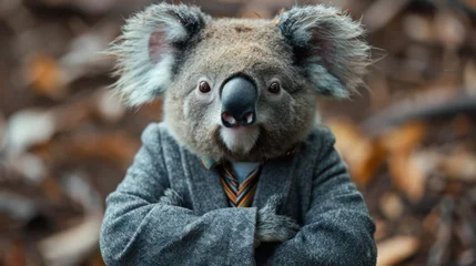 Foto auf Alu-Dibond Anthropomorphic Koala Businessman Concept Generative AI © Alex