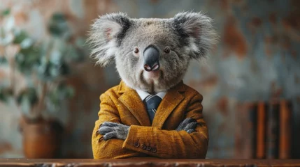Fototapeten Anthropomorphic Koala Business Concept Generative AI © Alex