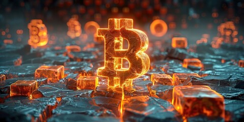 bitcoin is the future, futuristic background with bitcoin