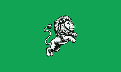 Lion logo design, lion jumping, 