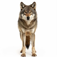 Portrait of a Majestic Wolf on white background