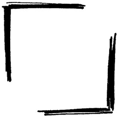 Obraz premium Hand drawn empty frame isolated on transparent or white background. Frame for your design with editable sides to fit in any illustration or photo format. Vector illustration.