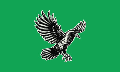 Crow flying logo design, 
