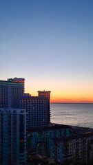 night cityscape on the sunset