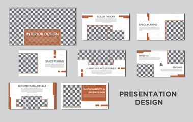 Interior Presentation Design Template, Modern Presentation Layout - obrazy, fototapety, plakaty