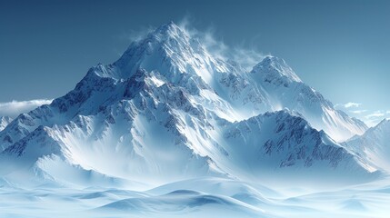Naklejka premium Winter Wonderland: Snow-covered Mountains for the Holidays Generative AI