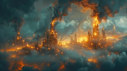 Obraz na płótnie Canvas Magical Oil and Gas Industry in a Fairy Tale World Generative AI